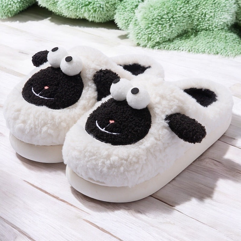  Lamb warm slippers-winter thick-soled non-slip slippers