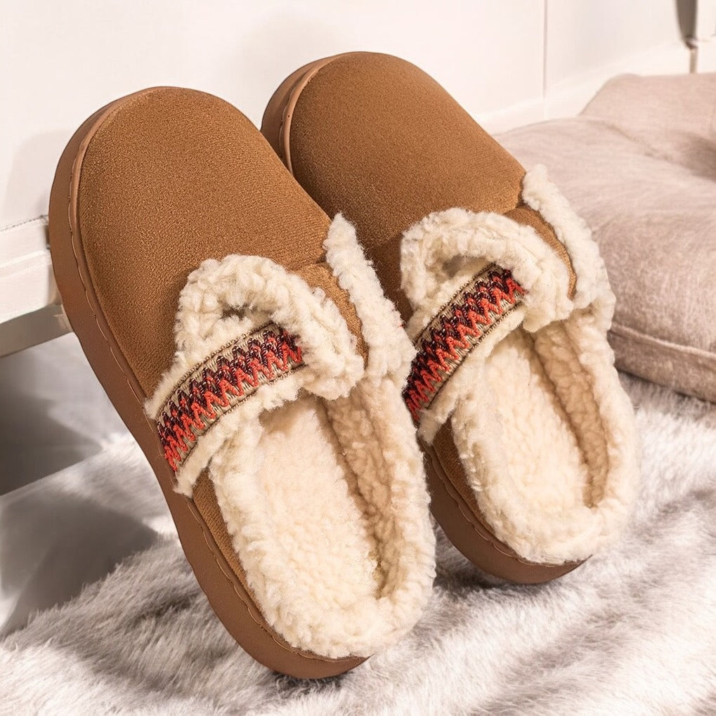 Webbing Birkenstock cotton slippers for outer wear warm slippers